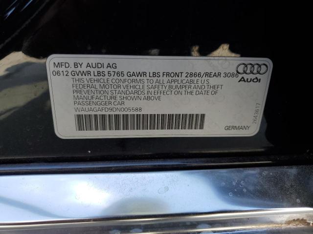 WAUAGAFD9DN005588 - 2013 AUDI A8 QUATTRO შავი ფოტო 12