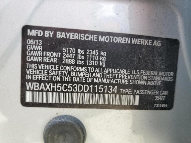 WBAXH5C53DD115134 - 2013 BMW 5 SERIES XI SILVER photo 12