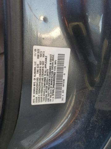 5FNRL3H66AB032902 - 2010 HONDA ODYSSEY EXL GRAY photo 13