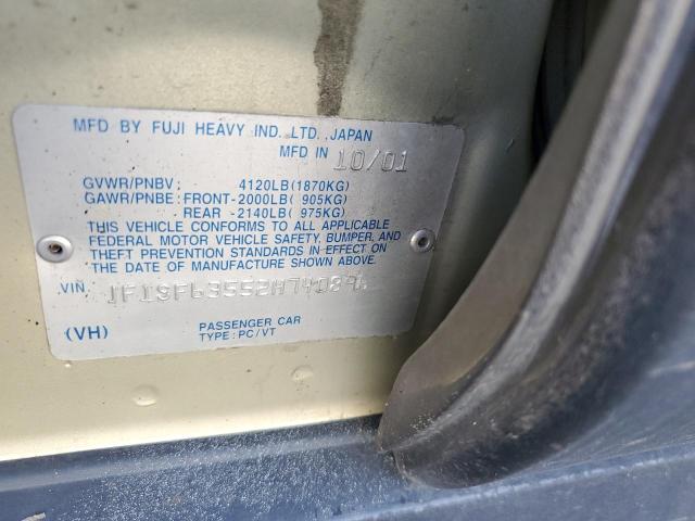 JF1SF63552H740896 - 2002 SUBARU FORESTER L CREAM photo 13