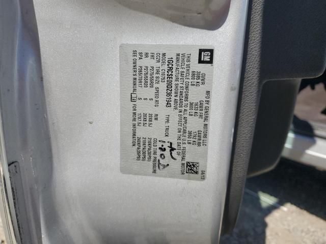 1GCRCSE09DZ361943 - 2013 CHEVROLET SILVERADO C1500 LT 银色 照片 12