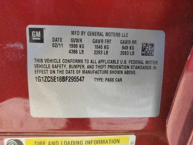 1G1ZC5E18BF295547 - 2011 CHEVROLET MALIBU 1LT Qırmızı foto 13