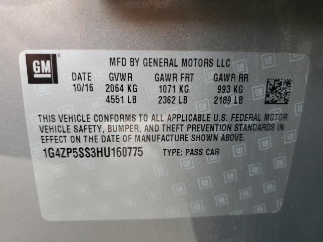 1G4ZP5SS3HU160775 - 2017 BUICK LACROSSE ESSENCE ნაცრისფერი ფოტო 12