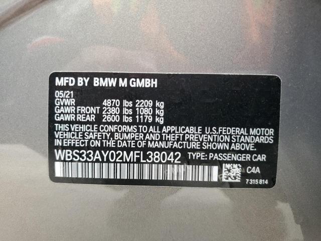 WBS33AY02MFL38042 - 2021 BMW M3 COMPETITION ვერცხლისფერი ფოტო 12