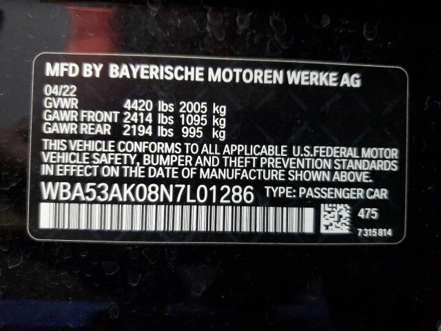 WBA53AK08N7L01286 - 2022 BMW 228I أسود صورة 12