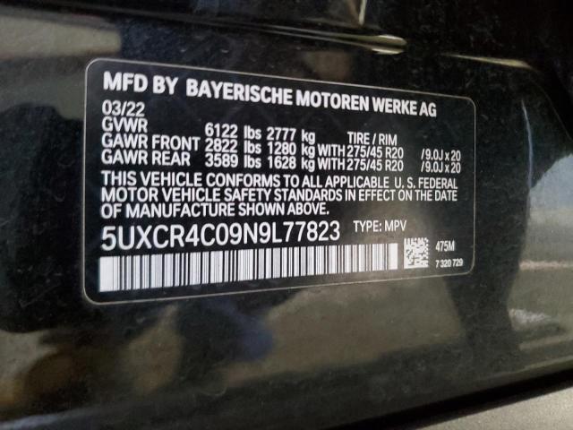 5UXCR4C09N9L77823 - 2022 BMW X5 SDRIVE 40I BLACK photo 13