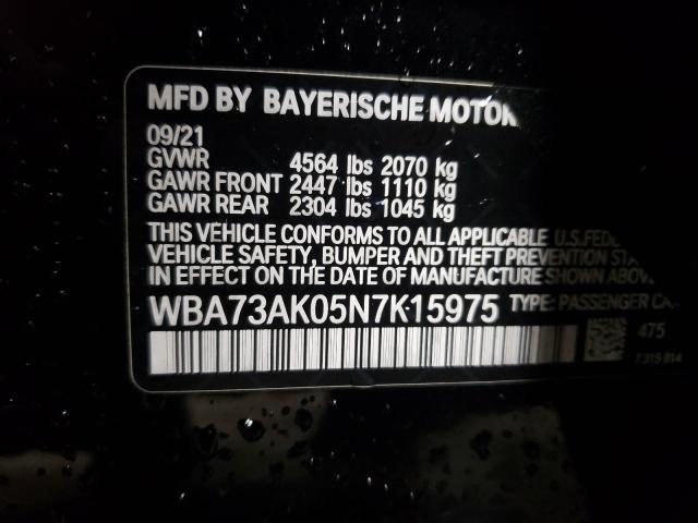 WBA73AK05N7K15975 - 2022 BMW 228XI Siyah fotoğraf 12