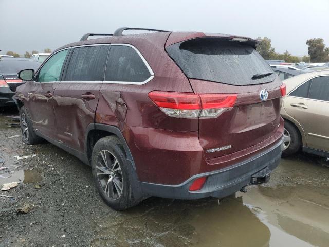 5TDBGRFH7KS063313 - 2019 TOYOTA HIGHLANDER HYBRID BURGUNDY photo 2