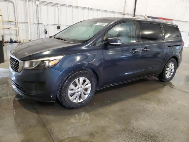 KNDMB5C11F6064342 - 2015 KIA SEDONA LX BLUE photo 1