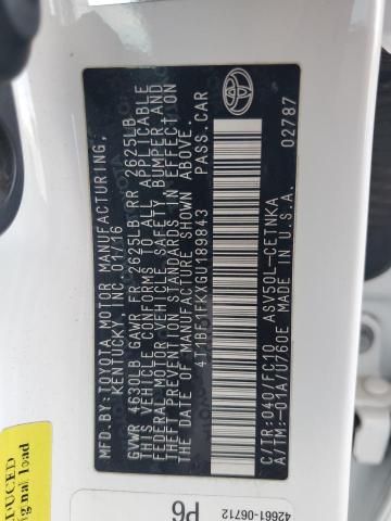4T1BF1FKXGU189843 - 2016 TOYOTA CAMRY LE 白色 照片 12