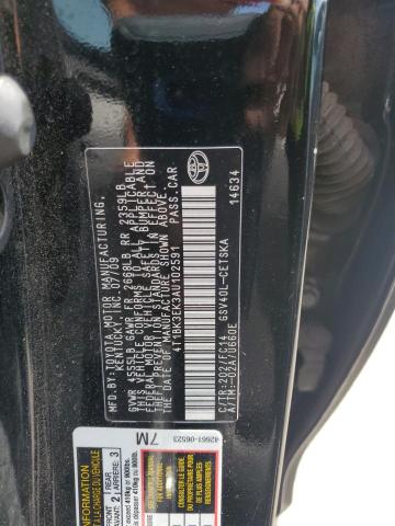 4T1BK3EK3AU102591 - 2010 TOYOTA CAMRY SE 黑色 照片 12