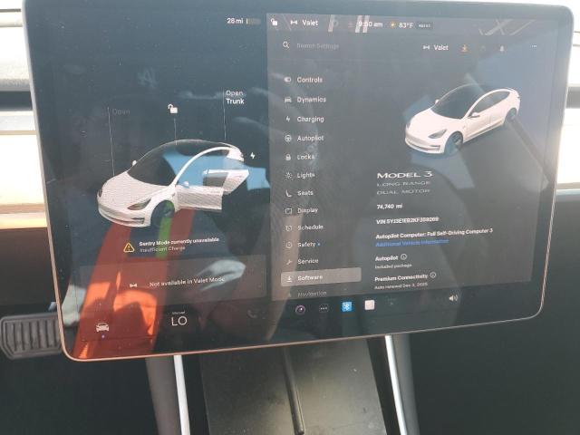 5YJ3E1EB2KF359269 - 2019 TESLA MODEL 3 أبيض صورة 9
