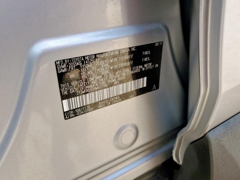 2T3WFREV5HW401195 - 2017 TOYOTA RAV4 XLE SILVER photo 13