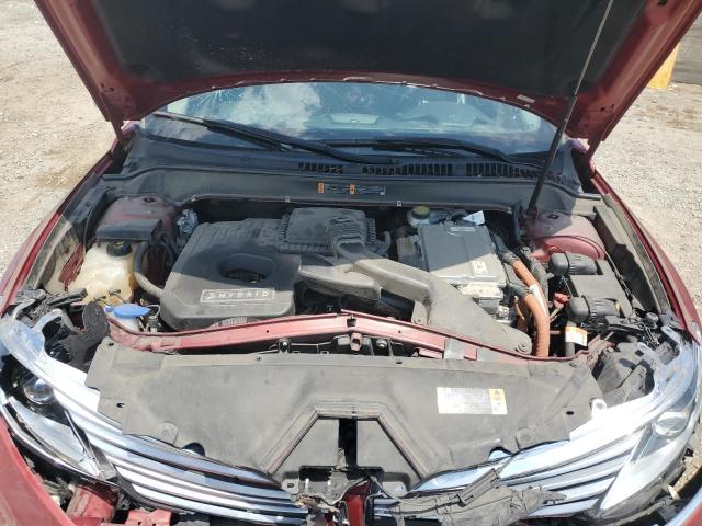 3LN6L2LU9GR634618 - 2016 LINCOLN MKZ HYBRID Կարմիր լուսանկար 11