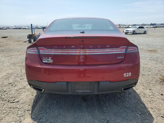 3LN6L2LU9GR634618 - 2016 LINCOLN MKZ HYBRID Կարմիր լուսանկար 6