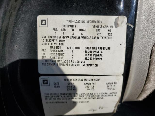 1G1BL52P8TR115879 - 1996 CHEVROLET CAPRICE / CLASSIC SS BLACK photo 12