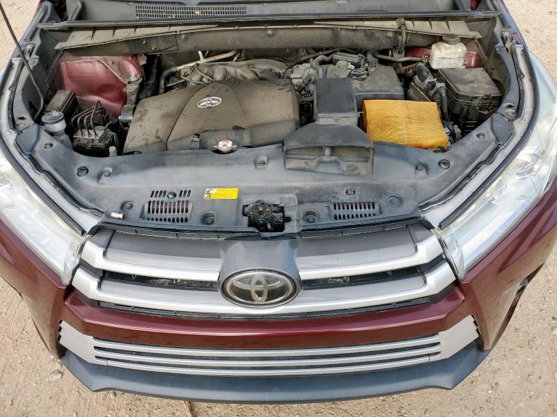 5TDKZRFH8JS272486 - 2018 TOYOTA HIGHLANDER SE 勃艮第红 照片 12