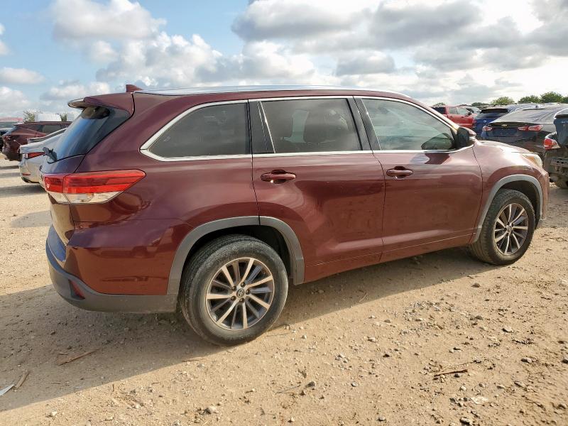 5TDKZRFH8JS272486 - 2018 TOYOTA HIGHLANDER SE 勃艮第红 照片 3