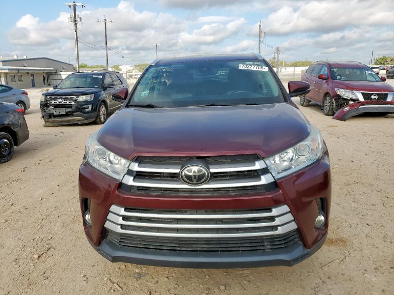 5TDKZRFH8JS272486 - 2018 TOYOTA HIGHLANDER SE 勃艮第红 照片 5