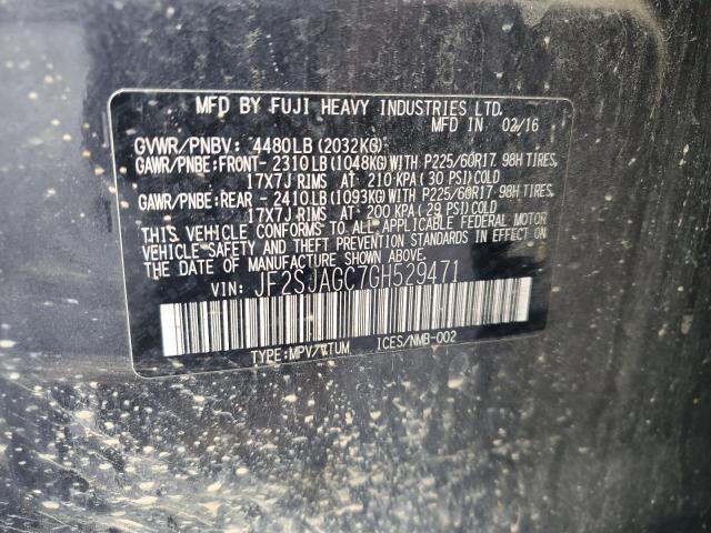 JF2SJAGC7GH529471 - 2016 SUBARU FORESTER 2.5I PREMIUM 黑色 照片 12