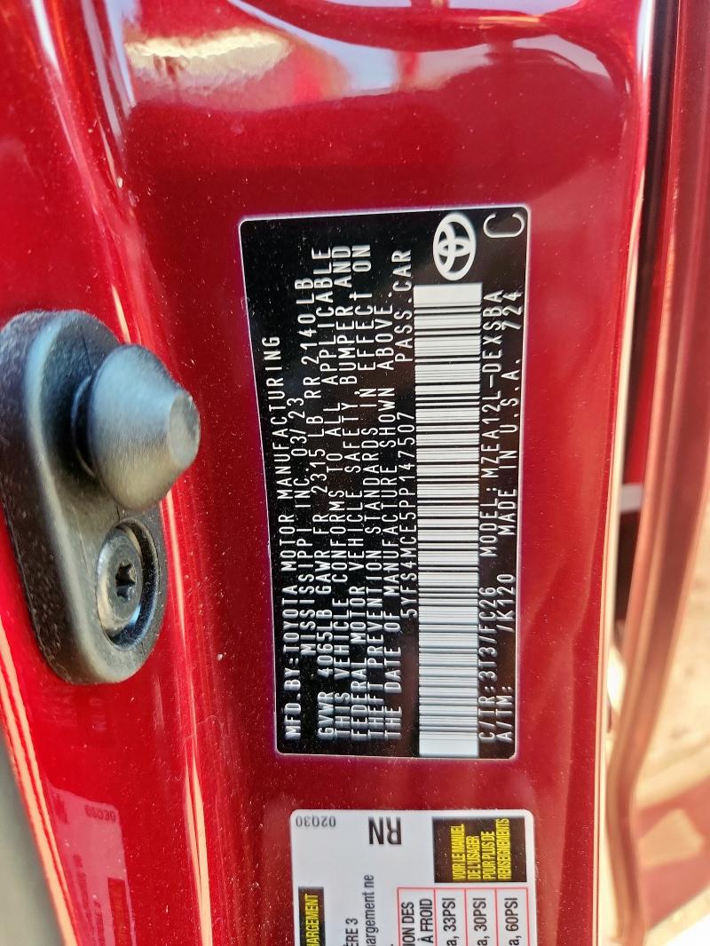 5YFS4MCE5PP147507 - 2023 TOYOTA COROLLA SE 红色 照片 13