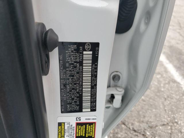 4T1BZ1HK5KU027048 - 2019 TOYOTA CAMRY XSE 白色 照片 12