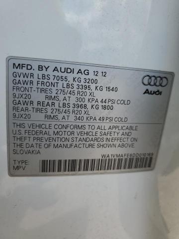 WA1VMAFE6DD010169 - 2013 AUDI Q7 PRESTIGE WHITE photo 13