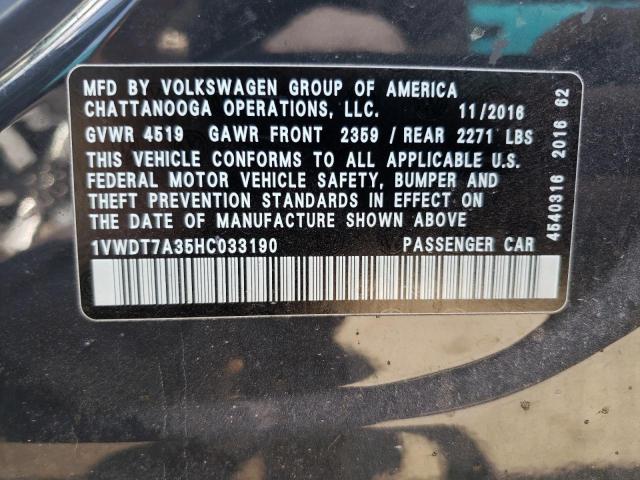 1VWDT7A35HC033190 - 2017 VOLKSWAGEN PASSAT R-LINE Grau Foto 12
