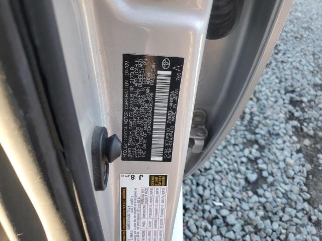 JTDKN3DUXA0062998 - 2010 TOYOTA PRIUS ვერცხლისფერი ფოტო 12