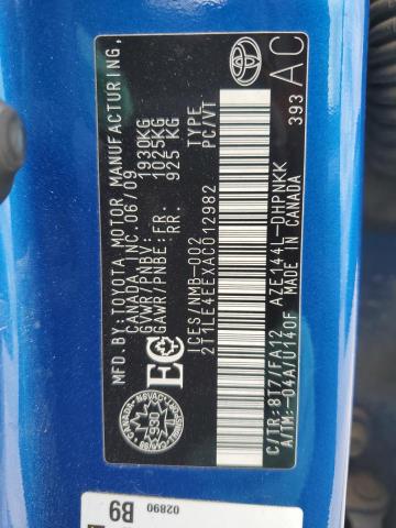 2T1LE4EEXAC012982 - 2010 TOYOTA COROLLA MA S BLUE photo 13