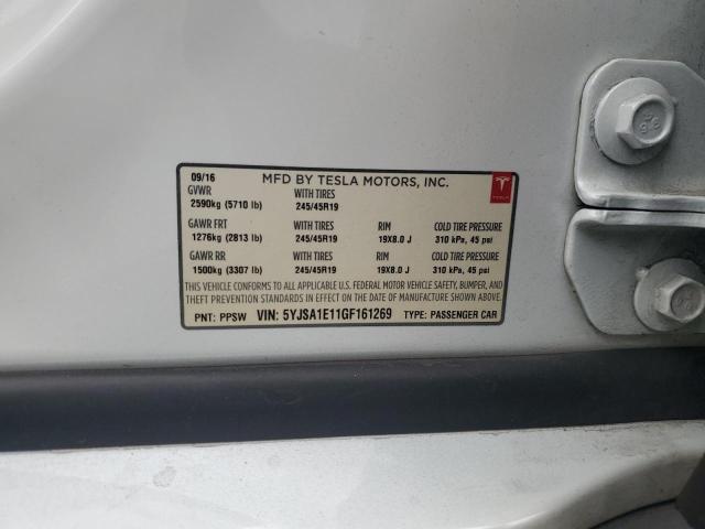 5YJSA1E11GF161269 - 2016 TESLA MODEL S Blanco foto 12