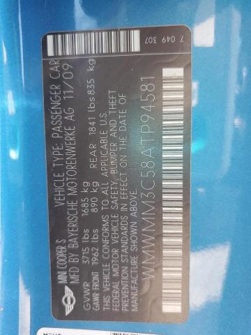 WMWMM3C58ATP94581 - 2010 MINI COOPER S CLUBMAN 蓝色 照片 13