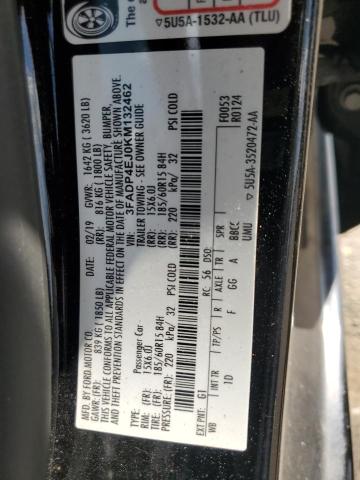 3FADP4EJ0KM132462 - 2019 FORD FIESTA SE BLACK photo 12