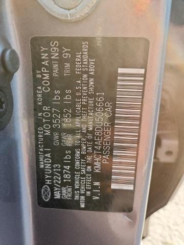 KMHCT4AE8DU506661 - 2013 HYUNDAI ACCENT GLS ნაცრისფერი ფოტო 12