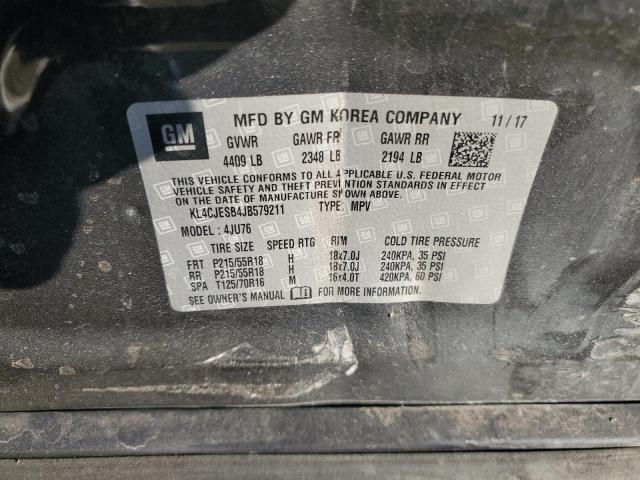 KL4CJESB4JB579211 - 2018 BUICK ENCORE PREFERRED GRAY photo 12