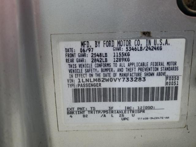 1LNLM82W0VY733283 - 1997 LINCOLN TOWN CAR SIGNATURE 银色 照片 12