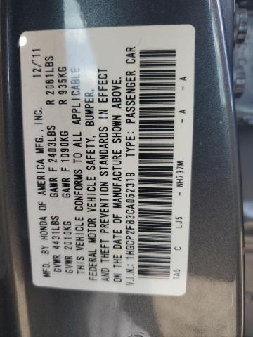 1HGCP2F83CA052319 - 2012 HONDA ACCORD EXL GRAY photo 12