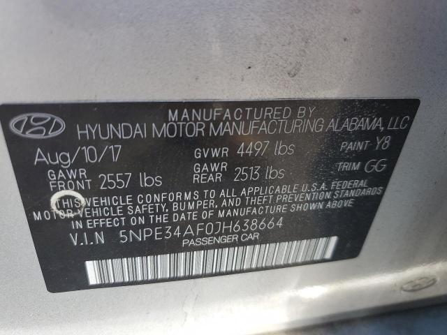 5NPE34AF0JH638664 - 2018 HYUNDAI SONATA SPORT SILVER photo 12