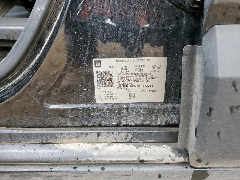 1GNERGKW7KJ173265 - 2019 CHEVROLET TRAVERSE LT Czarny zdjęcie 14