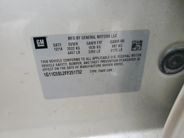 1G11C5SL2FF251732 - 2015 CHEVROLET MALIBU 1LT Brun photo 12