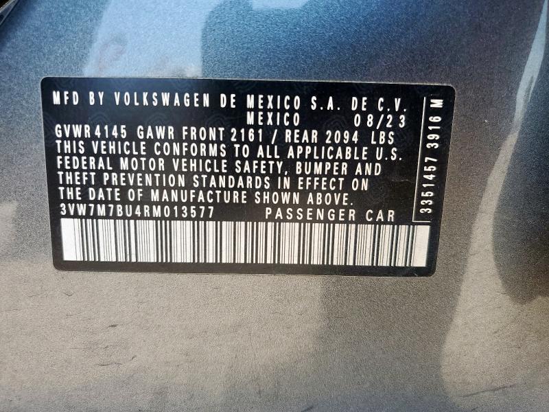 3VW7M7BU4RM013577 - 2024 VOLKSWAGEN JETTA SE GRAY photo 13