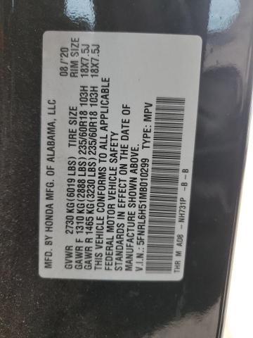 5FNRL6H51MB010299 - 2021 HONDA ODYSSEY EX BLACK photo 13