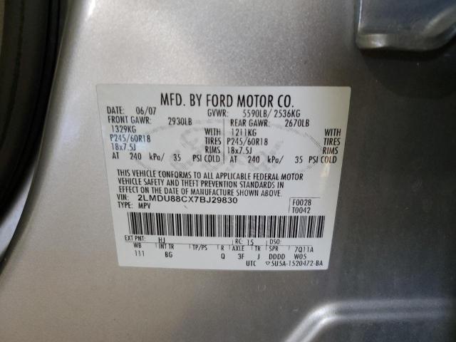 2LMDU88CX7BJ29830 - 2007 LINCOLN MKX ვერცხლისფერი ფოტო 14