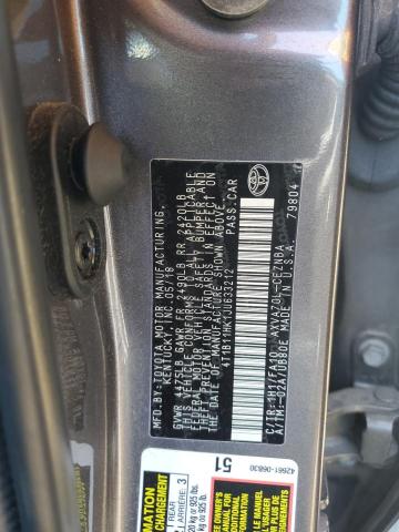4T1B11HK1JU633212 - 2018 TOYOTA CAMRY L GRAY photo 12