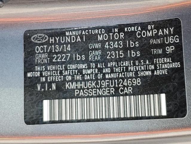 KMHHU6KJ9FU124698 - 2015 HYUNDAI GENESIS CO 3.8L CHARCOAL photo 12