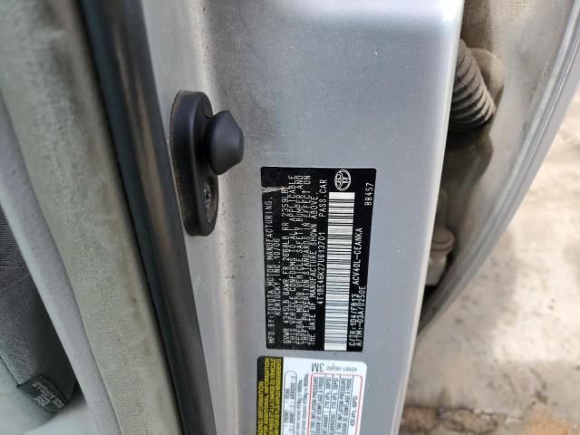 4T1BE46K27U613701 - 2007 TOYOTA CAMRY CE SILVER photo 12