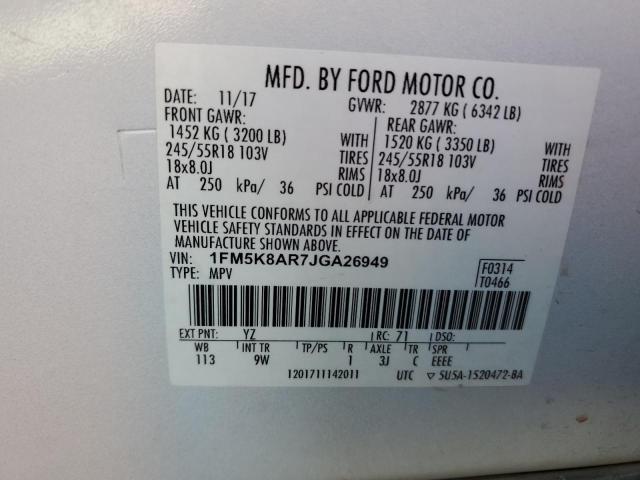 1FM5K8AR7JGA26949 - 2018 FORD EXPLORER POLICE INTERCEPTOR 黑色 照片 12