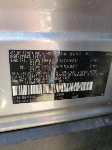 4T3RWRFV6MU025757 - 2021 TOYOTA RAV4 XLE SILVER photo 13