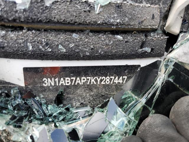 3N1AB7AP7KY287447 - 2019 NISSAN SENTRA S WHITE photo 12