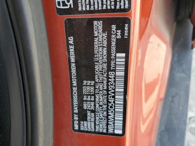 WBAVM5C54FVV93448 - 2015 BMW X1 XDRIVE35I ORANGE photo 13